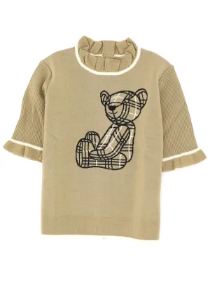 Burberry Kids Bear Embroidered Knit Top