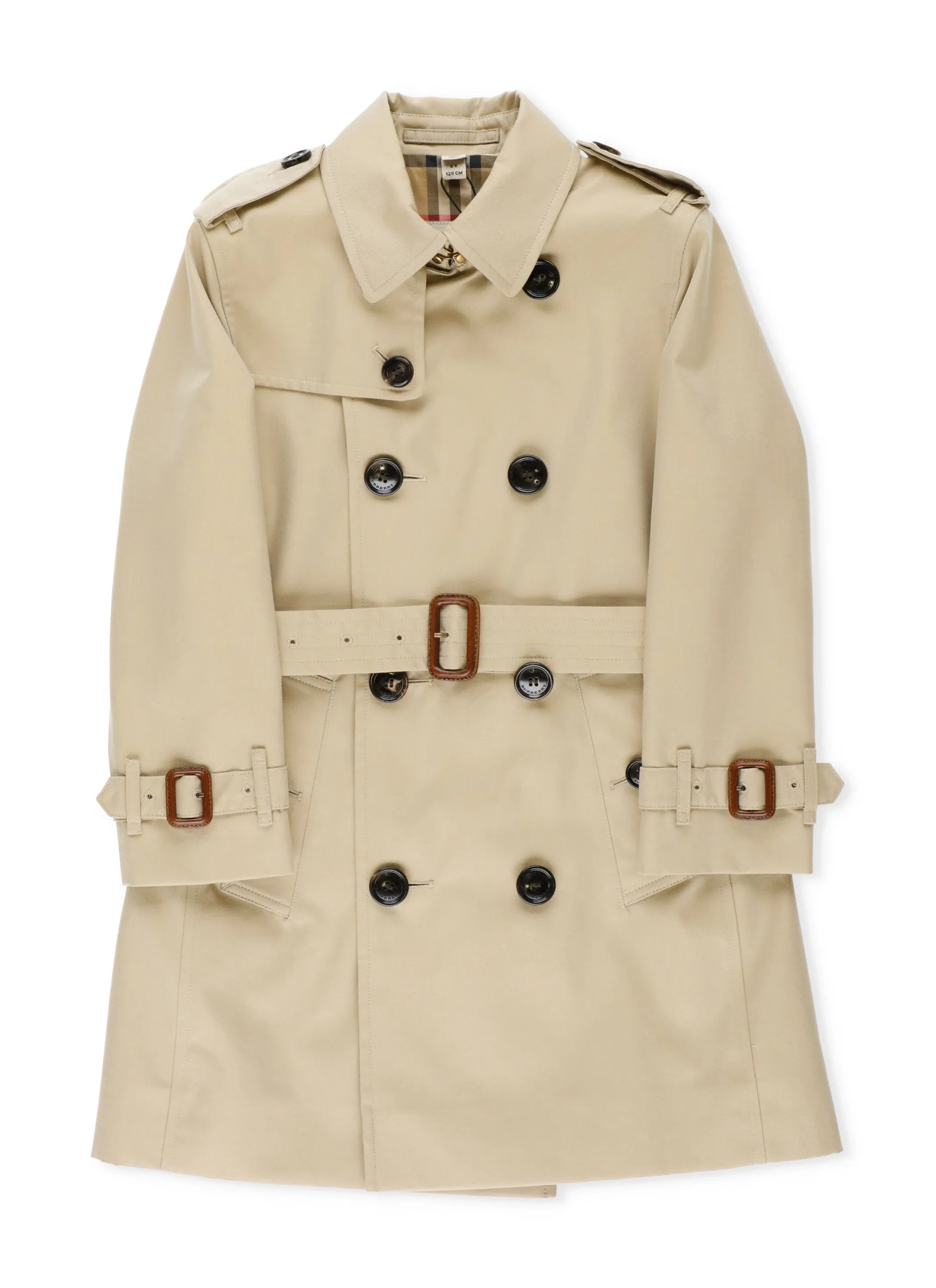 Burberry Kids Belted Gabardine Trench Coat