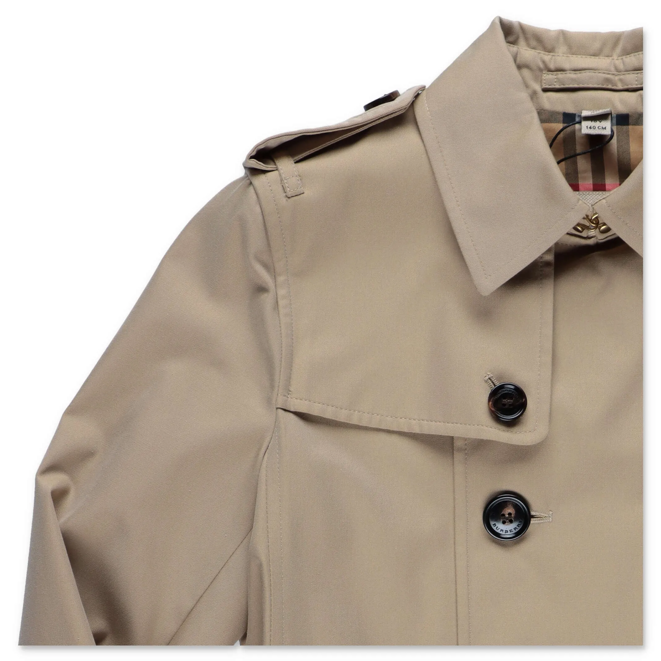 Burberry Kids Belted Gabardine Trench Coat