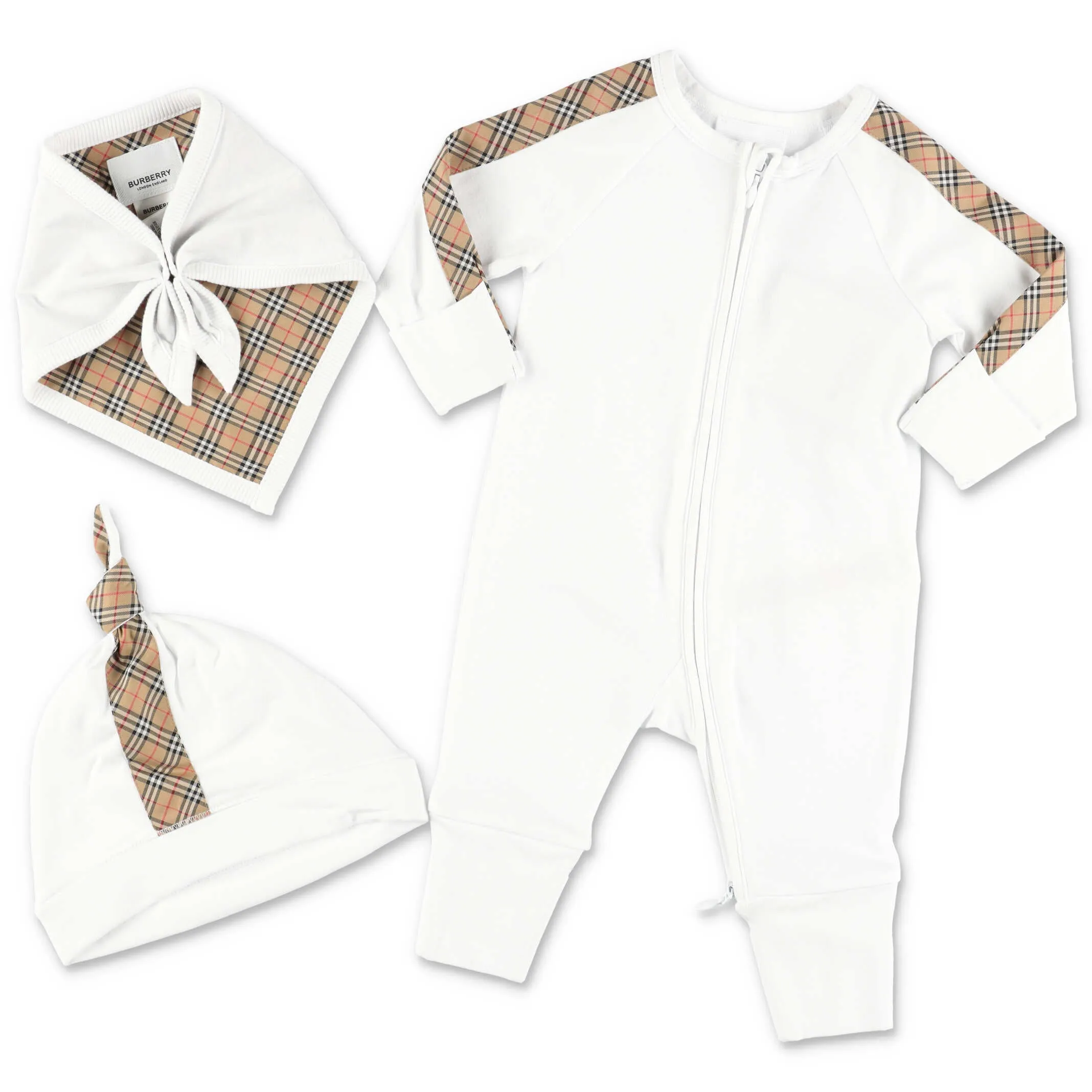Burberry Kids Check Print Jumpsuit