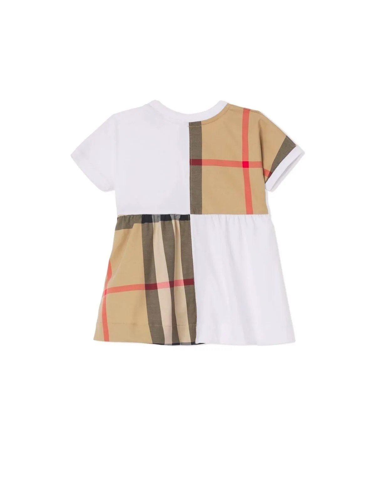 Burberry Kids Check Print Panelled Dress