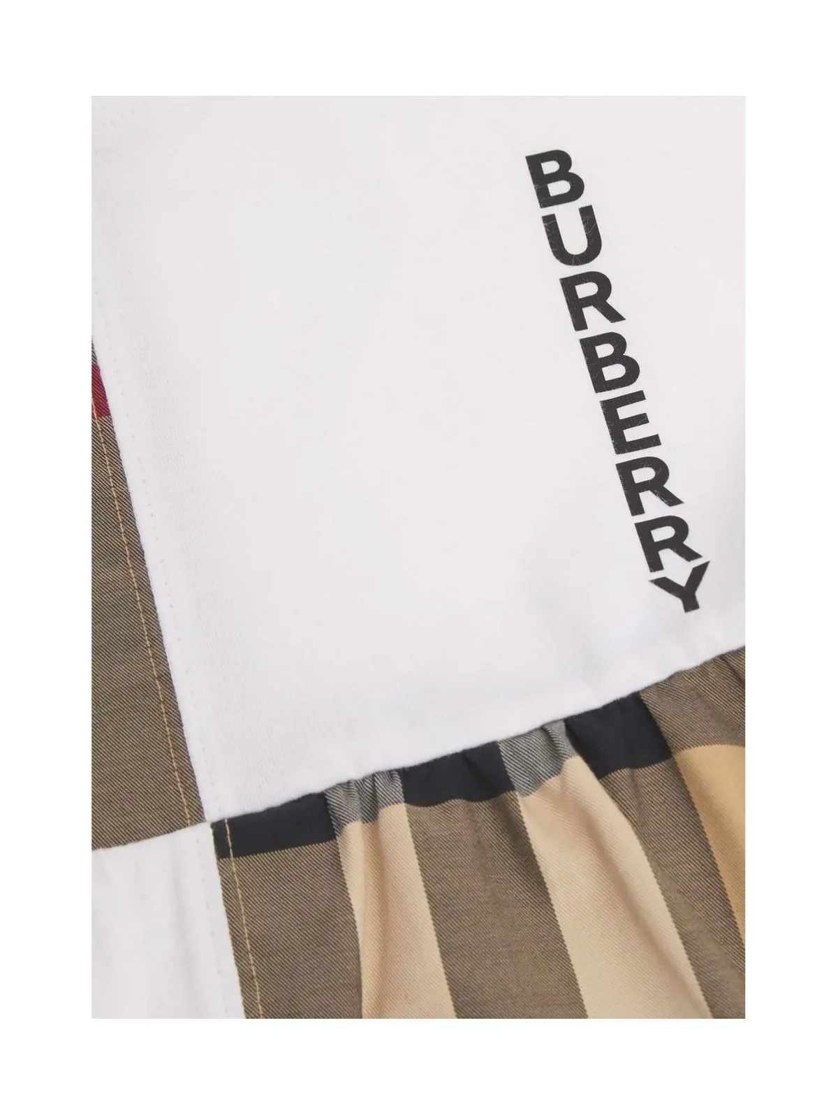 Burberry Kids Check Print Panelled Dress