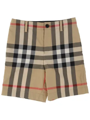 Burberry Kids Check Print Tailored Shorts