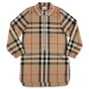 Burberry Kids Check Printed Zipped Dress