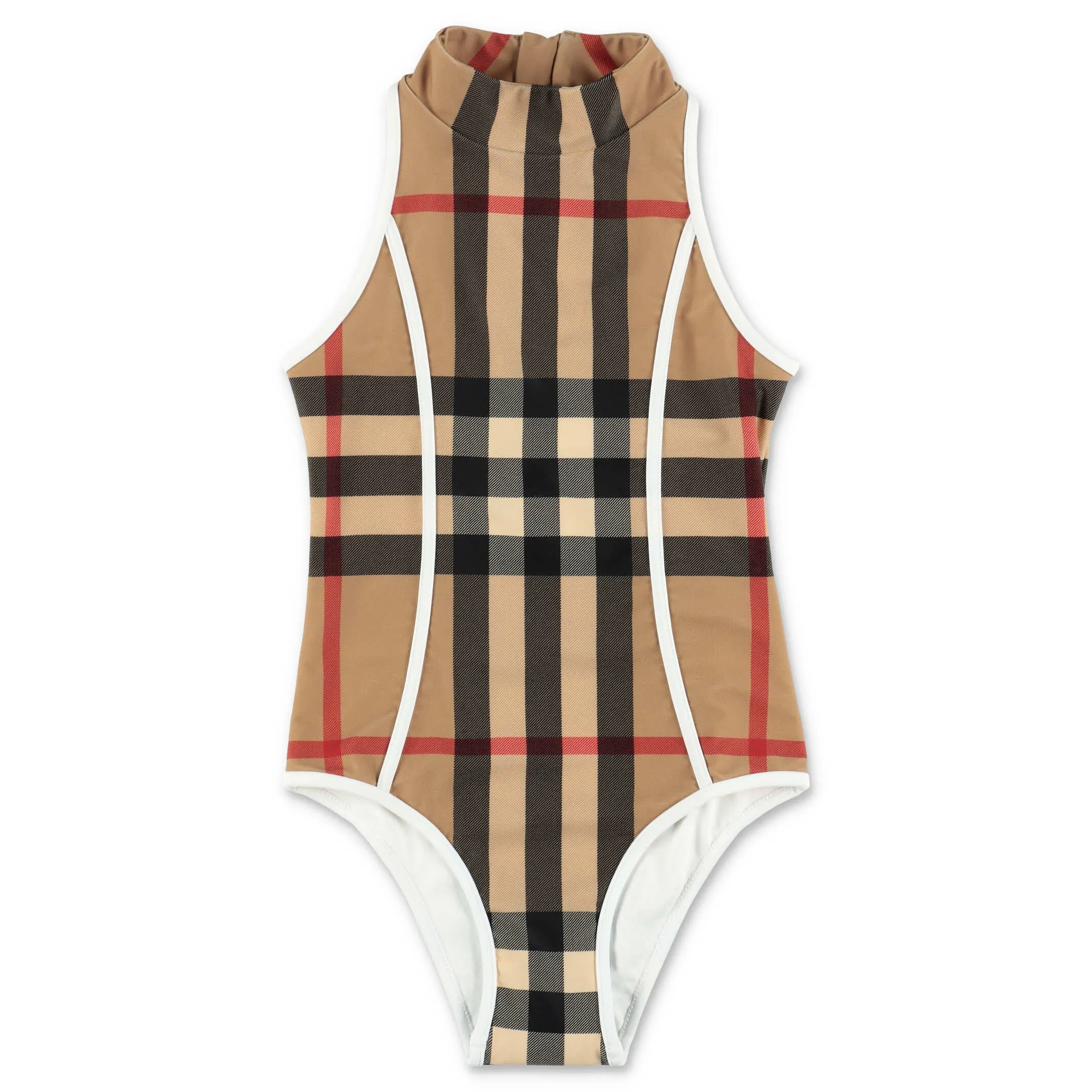 Burberry Kids Checked Sleeveless Swimsuit