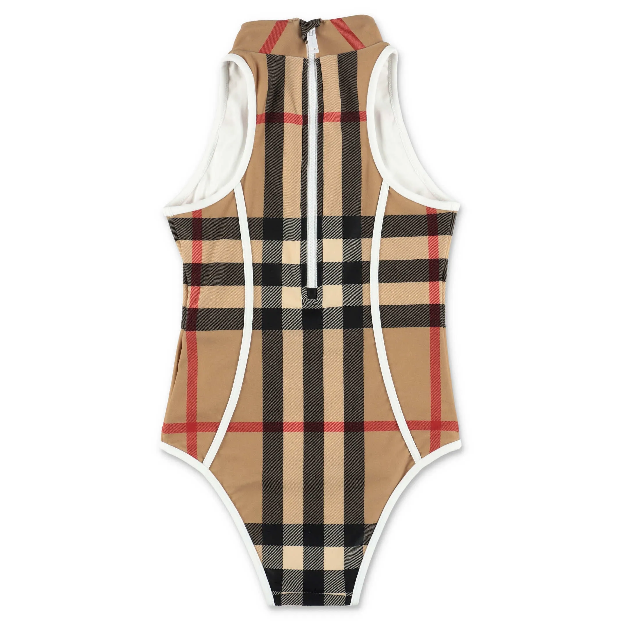 Burberry Kids Checked Sleeveless Swimsuit
