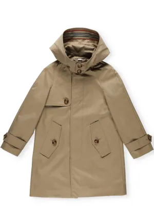 Burberry Kids Detachable Hood Icon Stripe Trim Car Coat