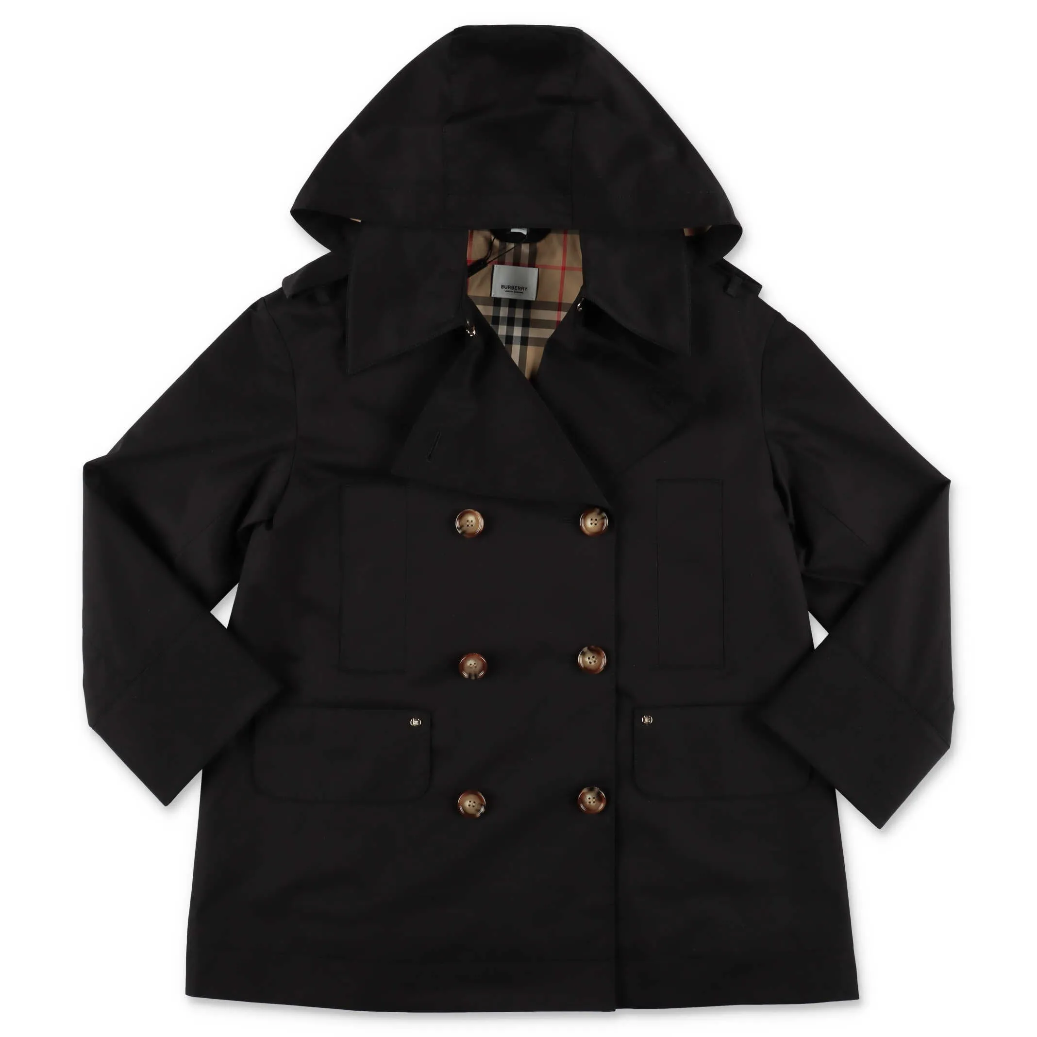 Burberry Kids Detachable Hood Trench Coat