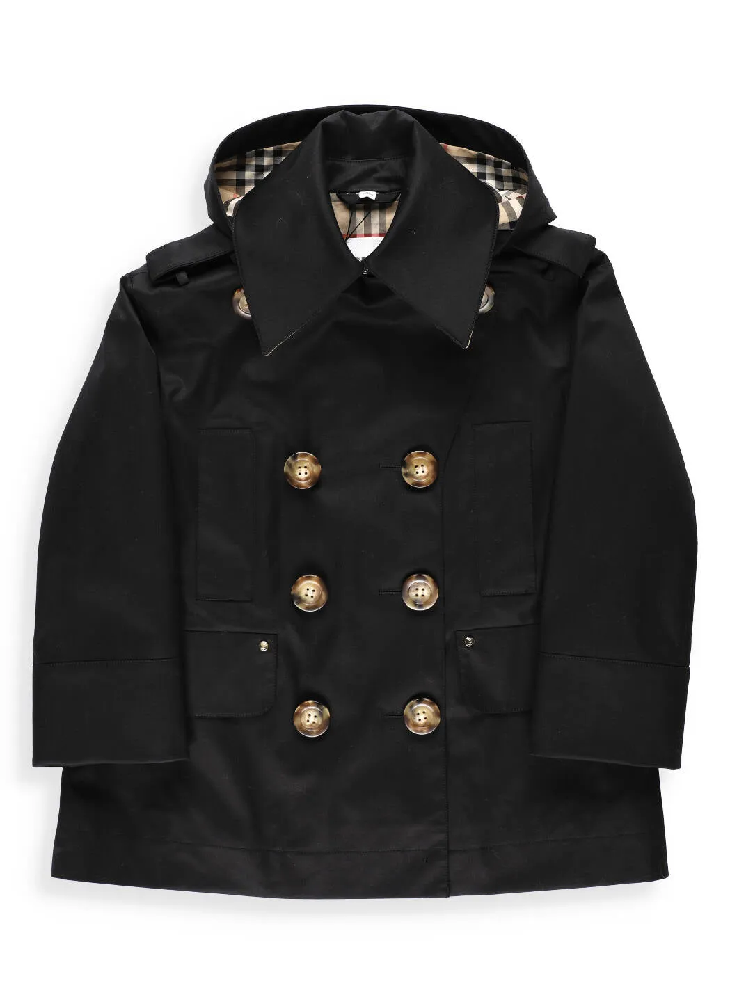 Burberry Kids Double Breasted Hooded Trench Coat