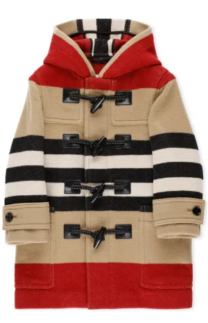 Burberry Kids Icon Stripe Hooded Coat