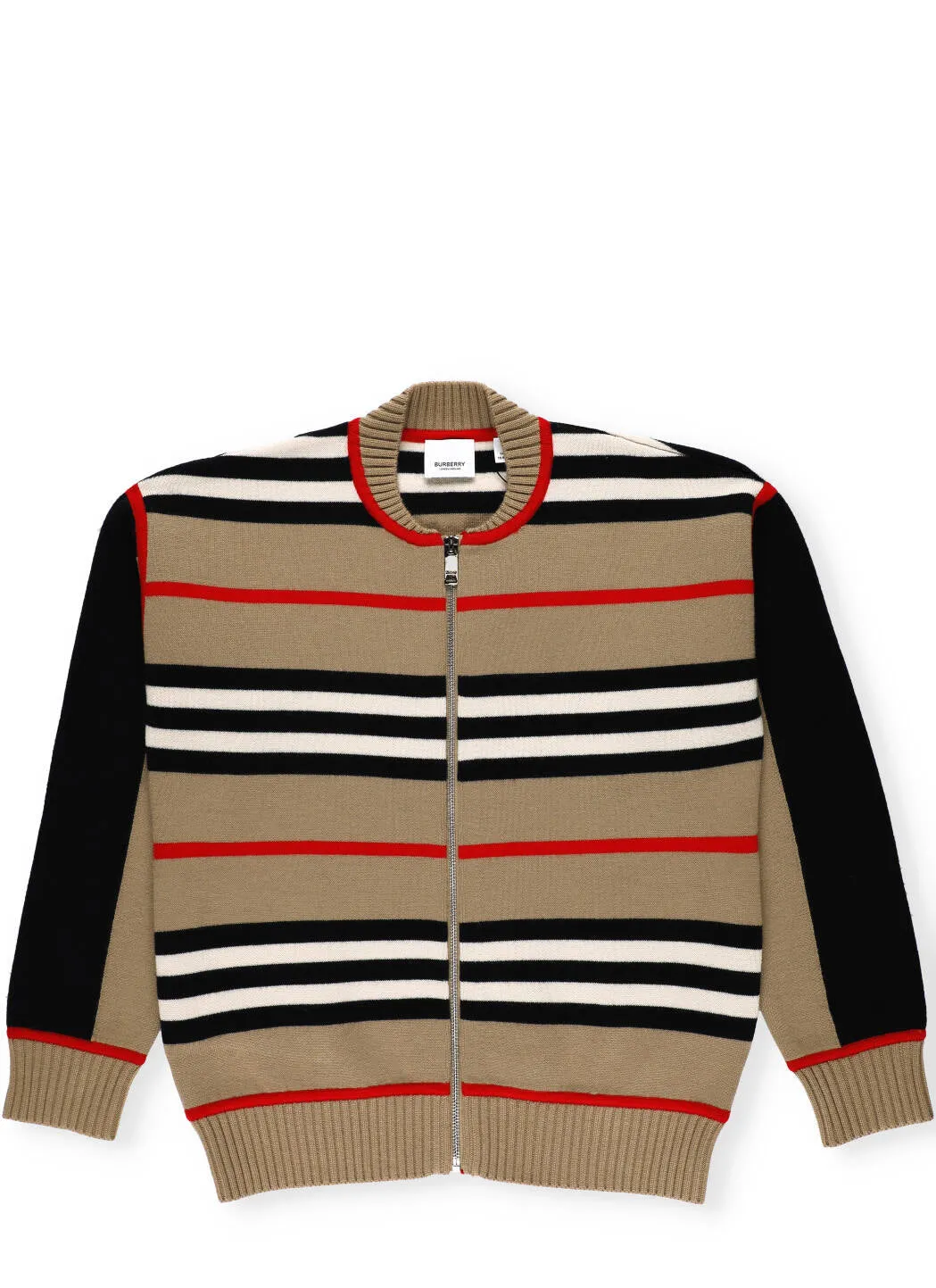 Burberry Kids Icon Stripe Knit Zipped Cardigan