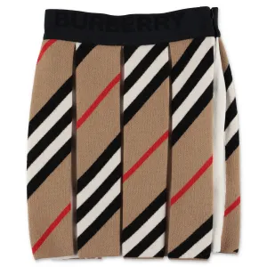 Burberry Kids Icon Stripe Pleated Skirt