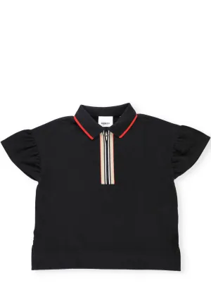 Burberry Kids Icon Stripe Zipped Polo Shirt