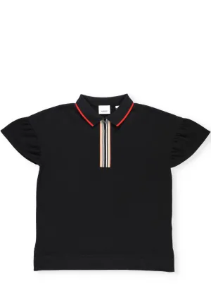 Burberry Kids Icon Stripe Zipped Polo Shirt