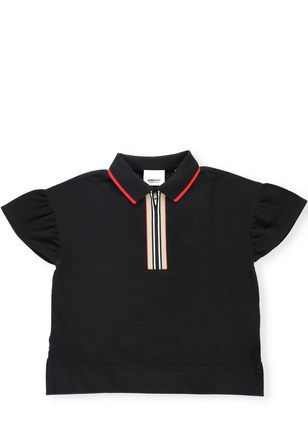 Burberry Kids Icon Stripe Zipped Polo Shirt