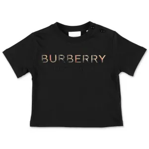 Burberry Kids Logo Embroidered Crewneck T-Shirt
