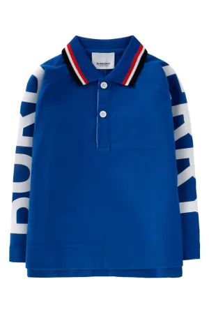 Burberry Kids Logo Printed Sleeve Polo Shirt