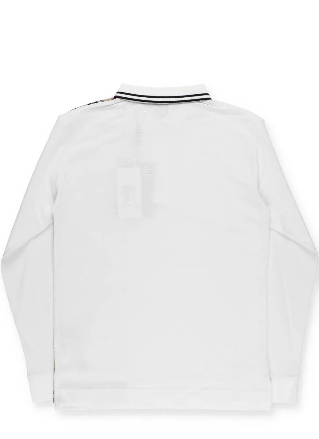 Burberry Kids Long Sleeve Vintage Check Panel Polo Shirt