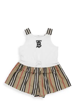 Burberry Kids Monogram Motif Icon Stripe Playsuit