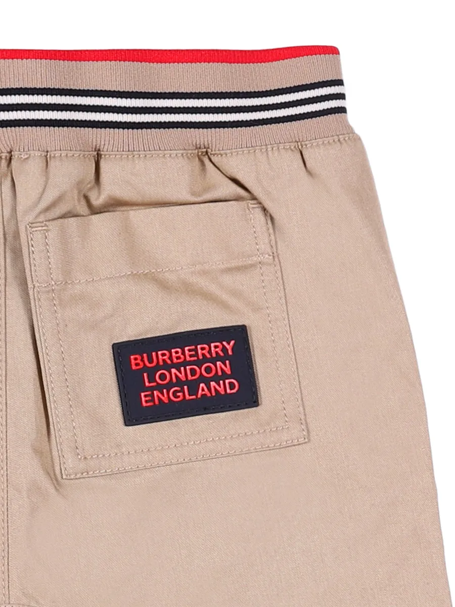 Burberry Kids Striped Drawstring Waistband Pants