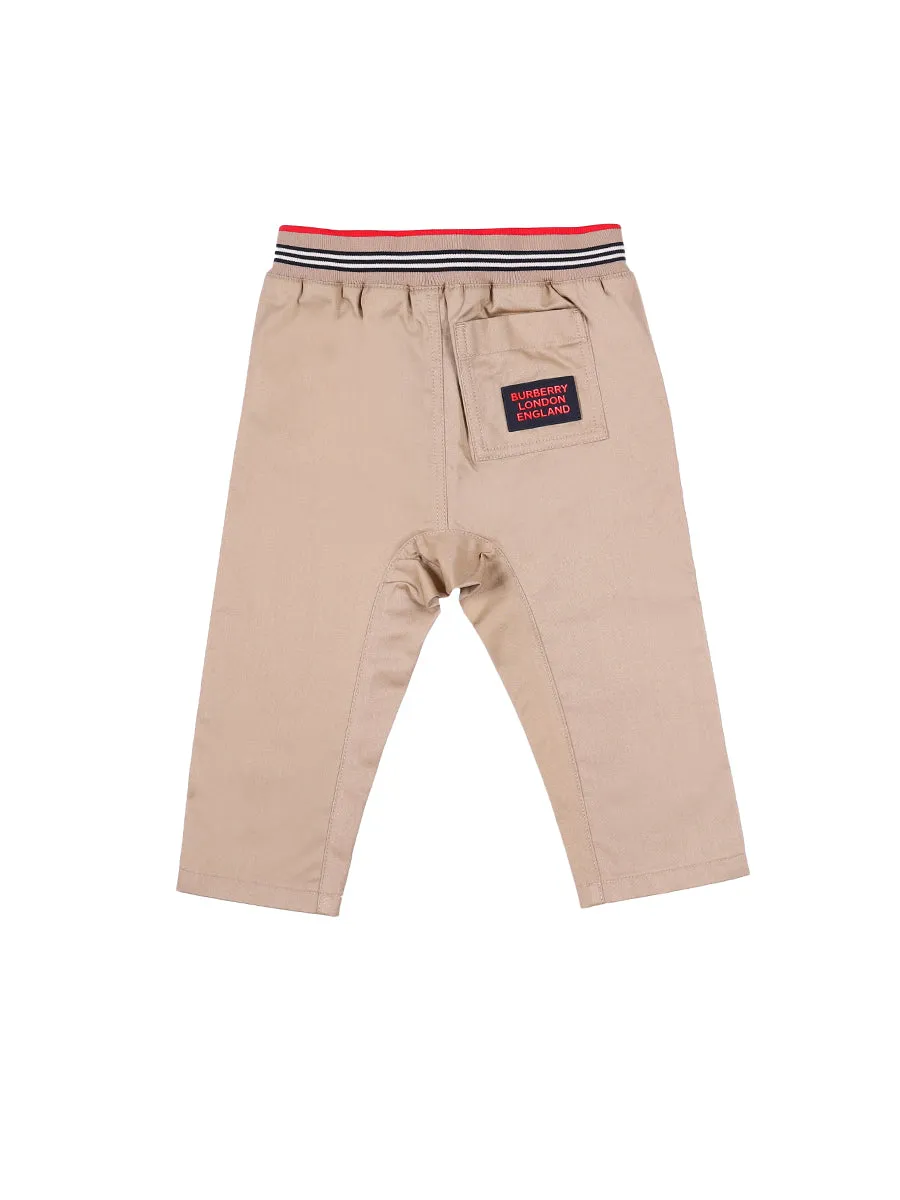 Burberry Kids Striped Drawstring Waistband Pants