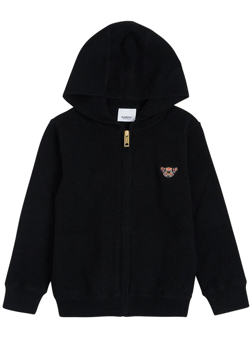 Burberry Kids Thomas Bear Detail Hooded Zipped Cardigan
