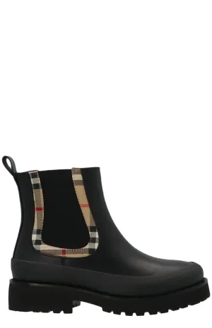 Burberry Kids Vintage Check Detailed Chelsea Boots
