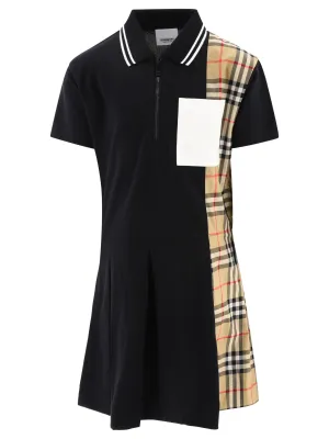 Burberry Kids Vintage Check Panel Polo Shirt Dress