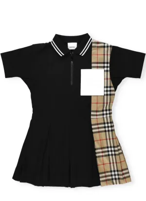 Burberry Kids Vintage Check Panel Polo Shirt Dress