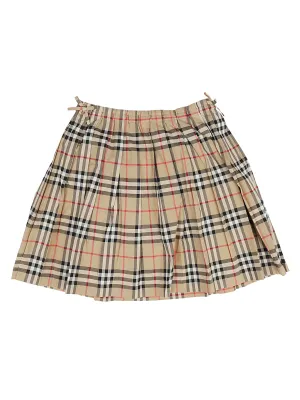 Burberry Kids Vintage Check Pleated Skirt