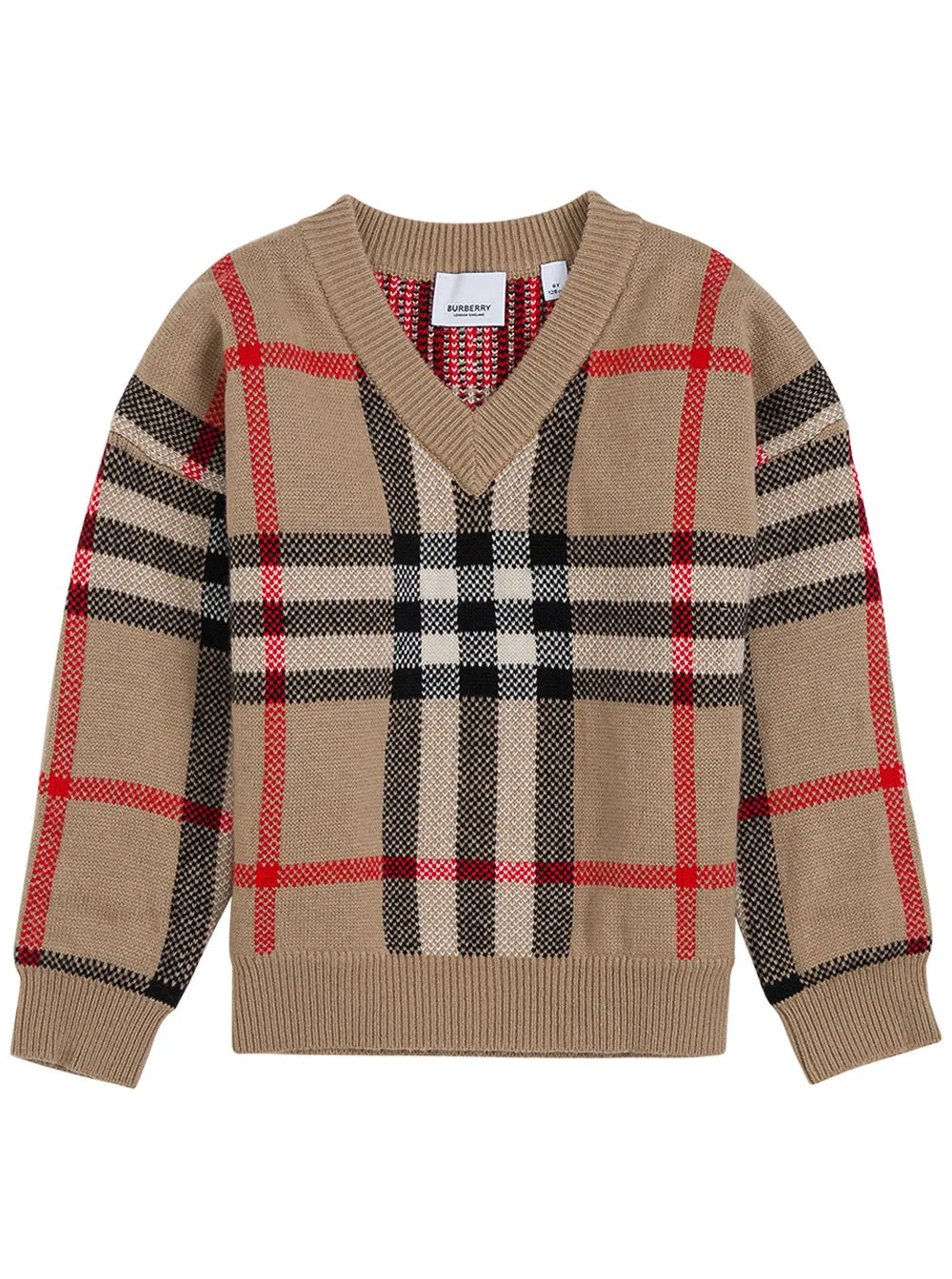 Burberry Kids Vintage Check V-Neck Knit Jumper