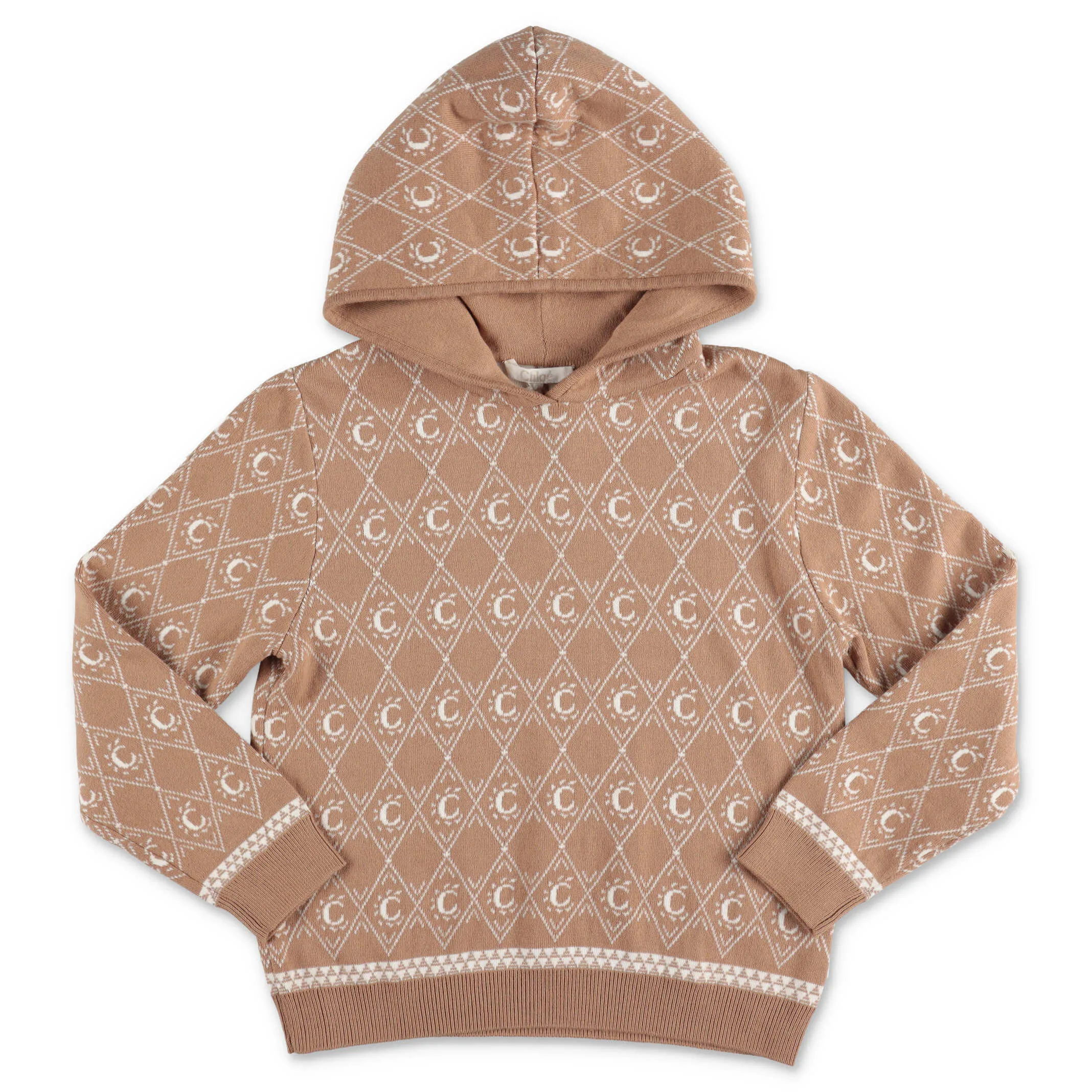 Chlo Kids C Intarsia Knitted Hoodie