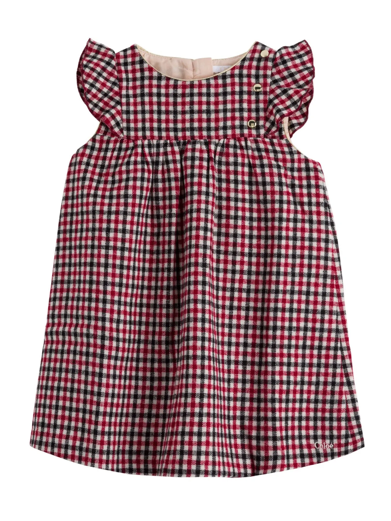 Chlo Kids Checked Printed Flared Dress
