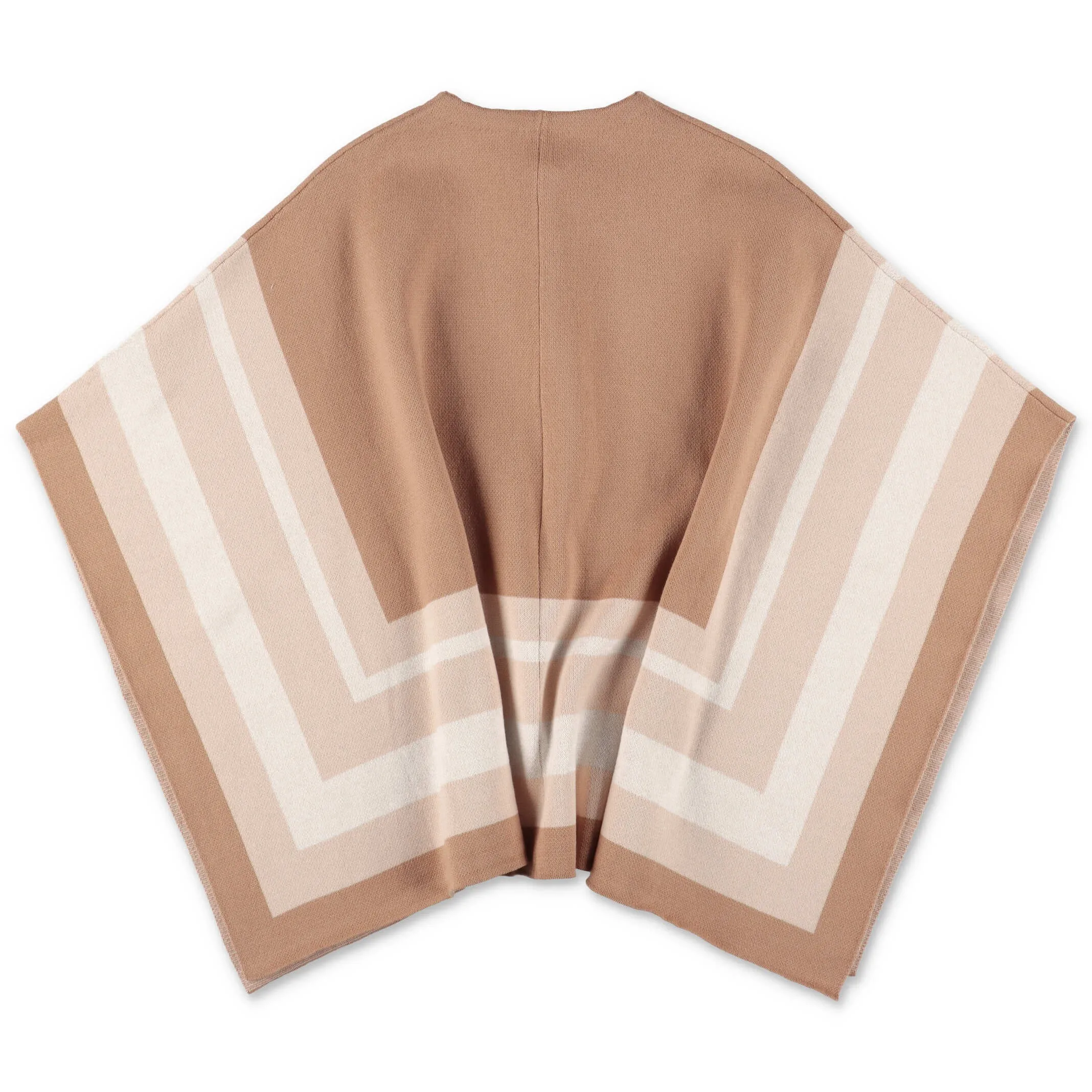 Chlo Kids Colour-Block Knit Cape Coat