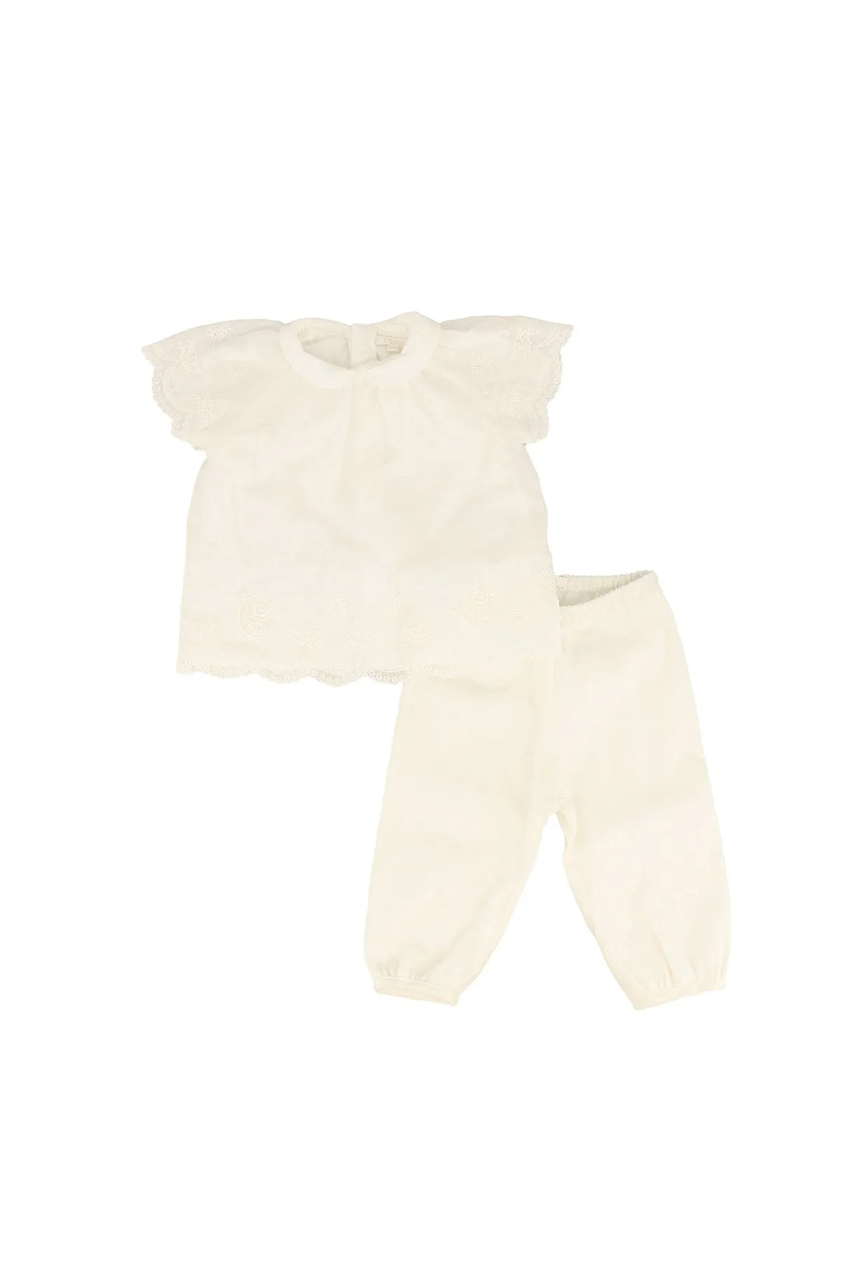 Chlo Kids Embroidered Top And Pants Set