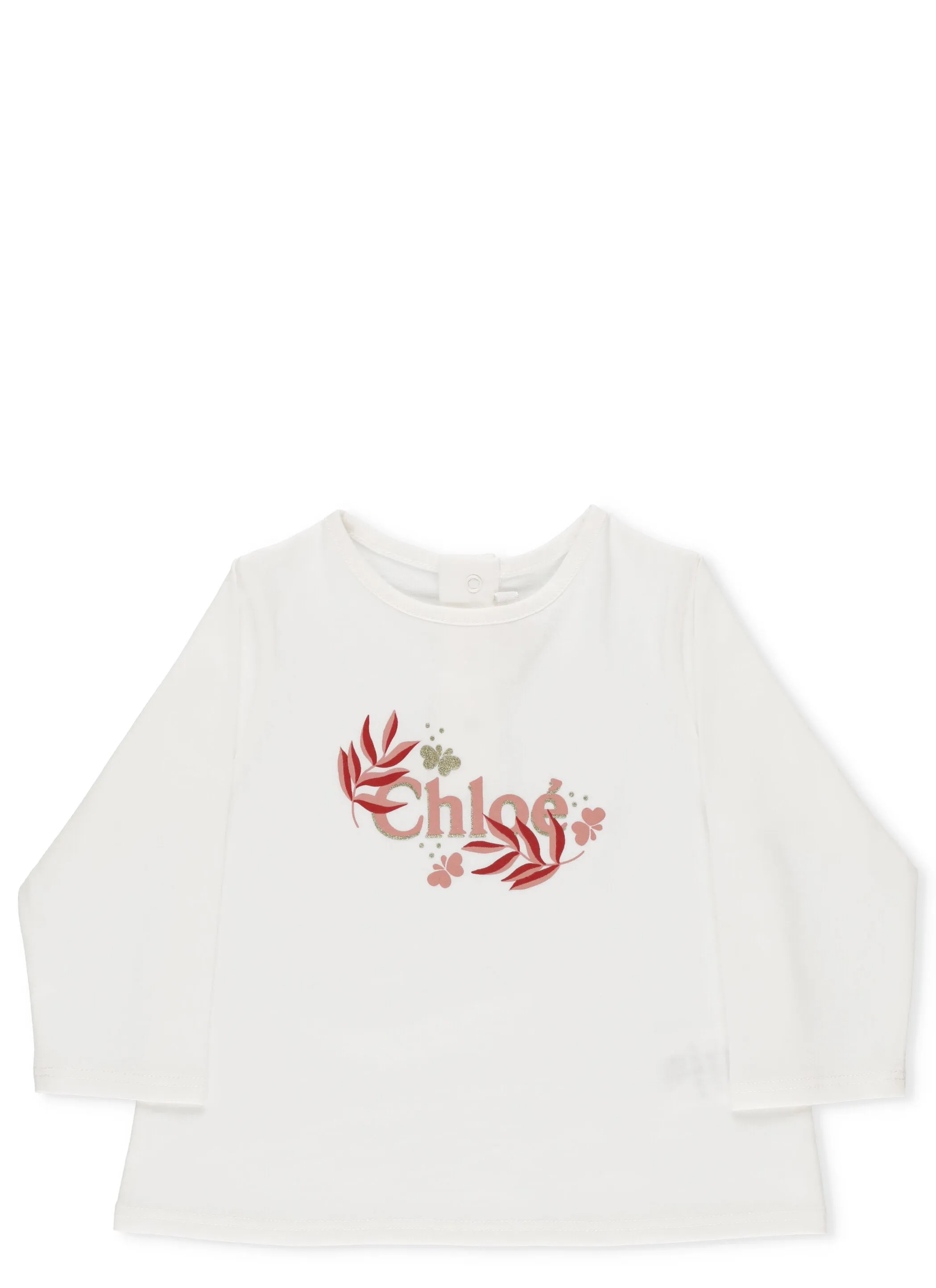 Chlo Kids Floral Logo Print T-Shirt
