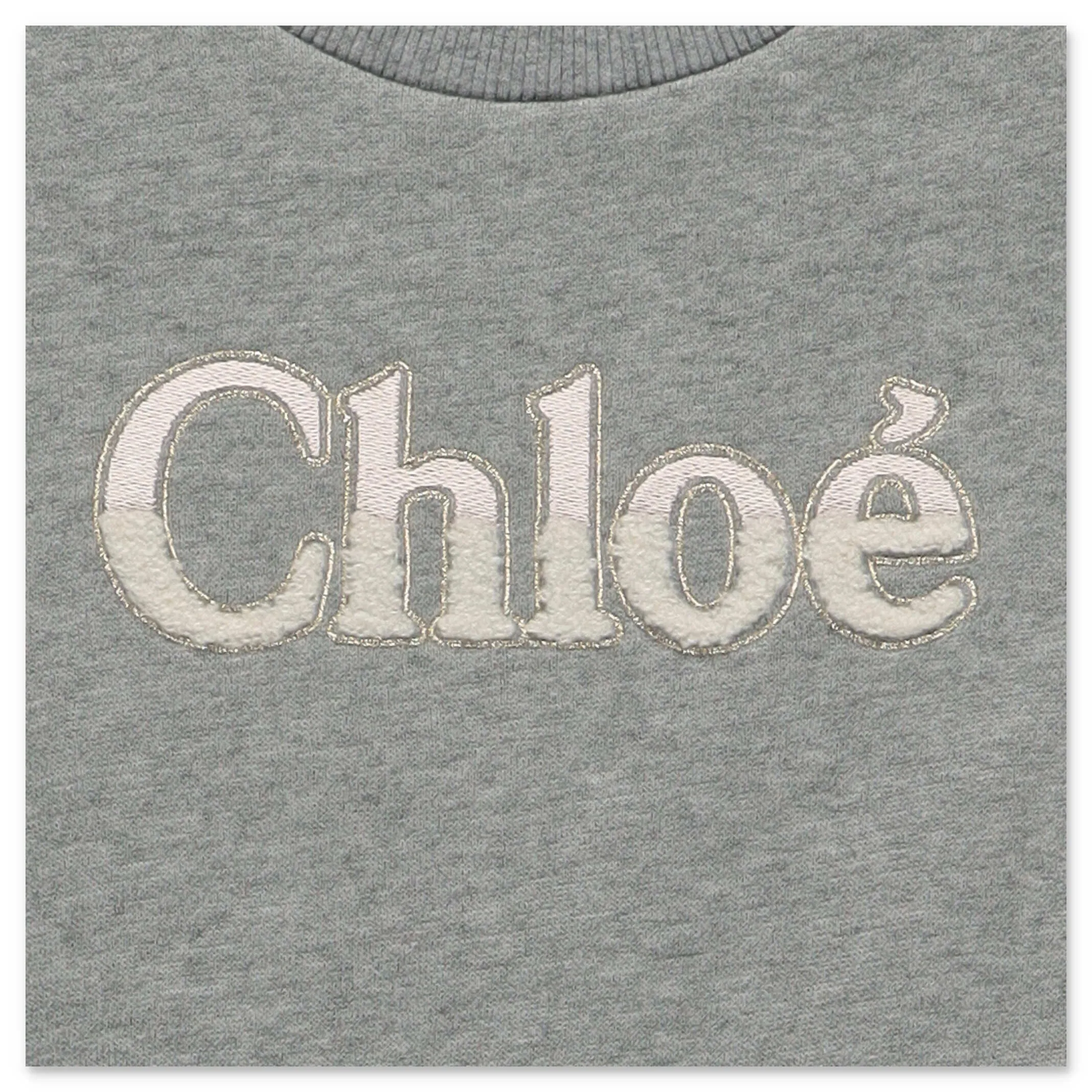 Chlo Kids Logo Embroidered Drawstring Waist Dress