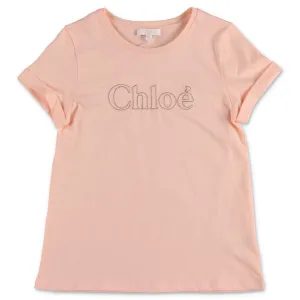 Chlo Kids Logo Embroidered T-Shirt