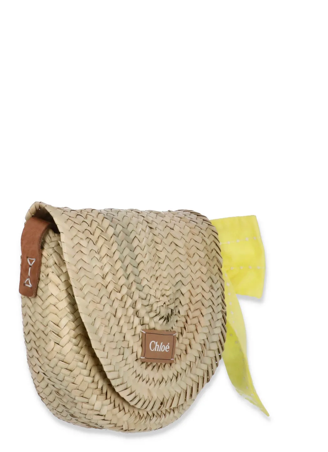 Chlo Kids Logo Patch Woven Shoulder Bag