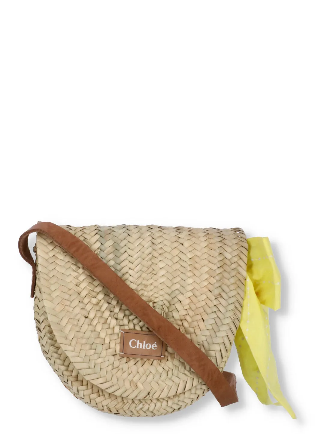 Chlo Kids Logo Patch Woven Shoulder Bag