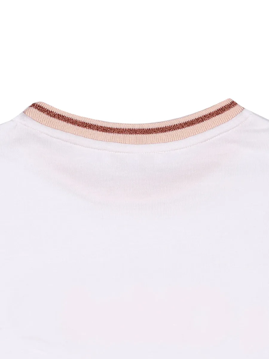 Chlo Kids Logo Print Crewneck Long-Sleeve Top