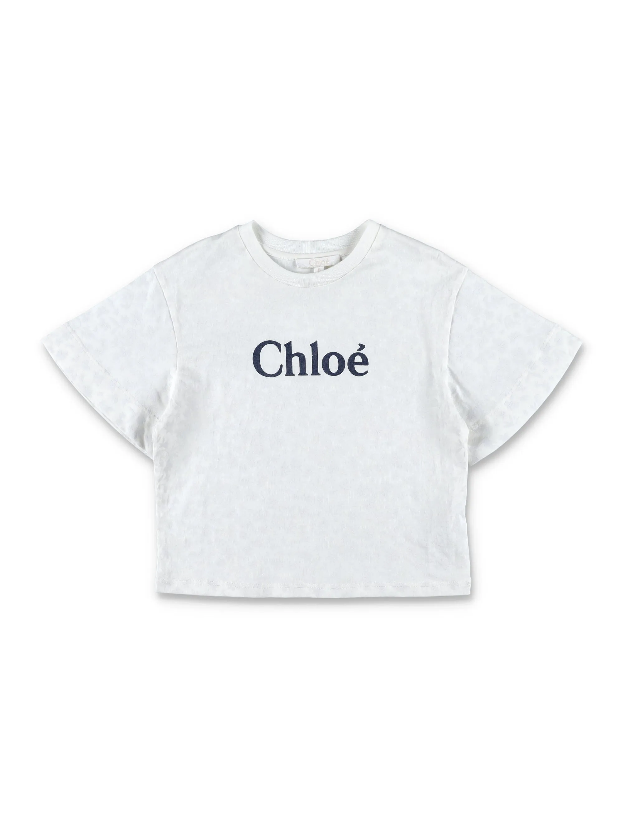 Chlo Kids Logo Print Crewneck T-Shirt