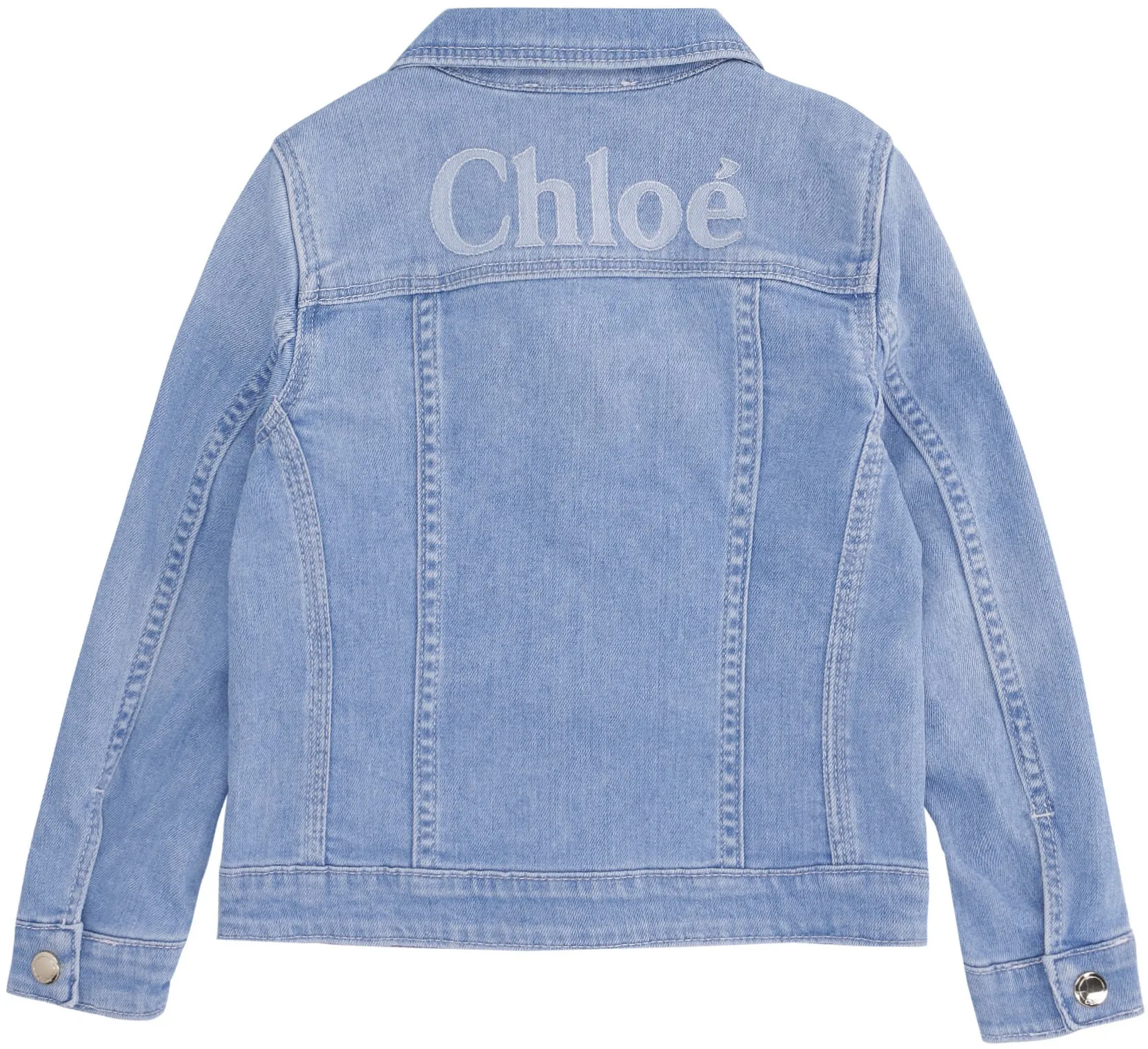 Chlo Kids Logo Print Denim Jacket