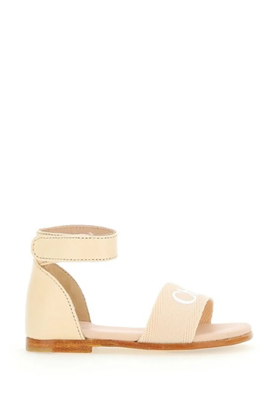 Chlo Kids Logo Printed Ankle Strap Sandals