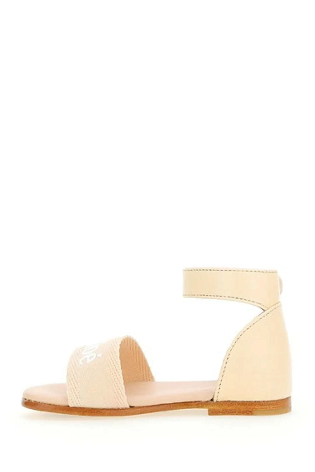 Chlo Kids Logo Printed Ankle Strap Sandals