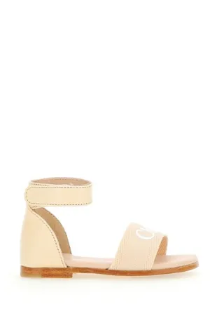 Chlo Kids Logo Printed Ankle Strap Sandals