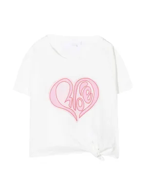 Chlo Kids Logo Printed Crewneck T-Shirt