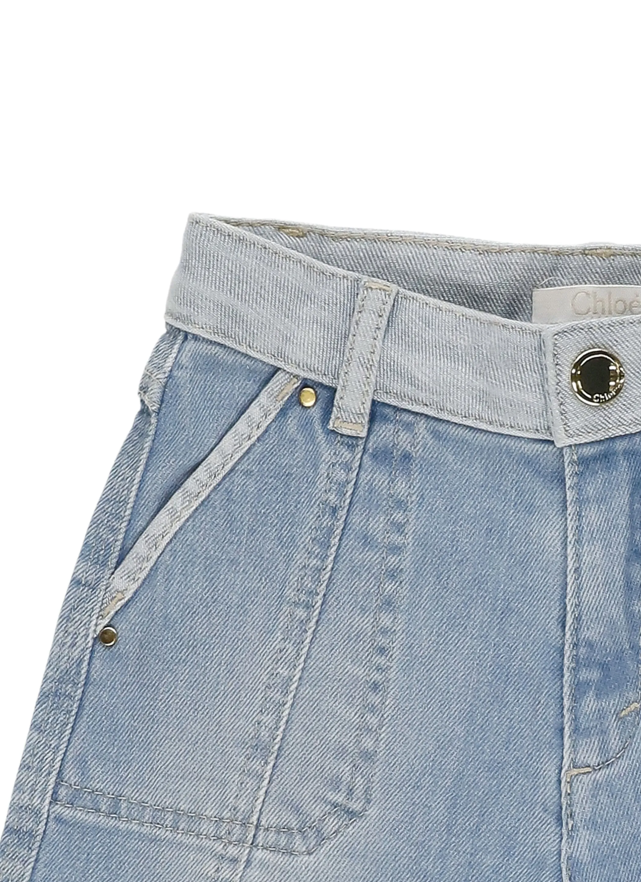 Chlo Kids Mid-Waisted Denim Shorts