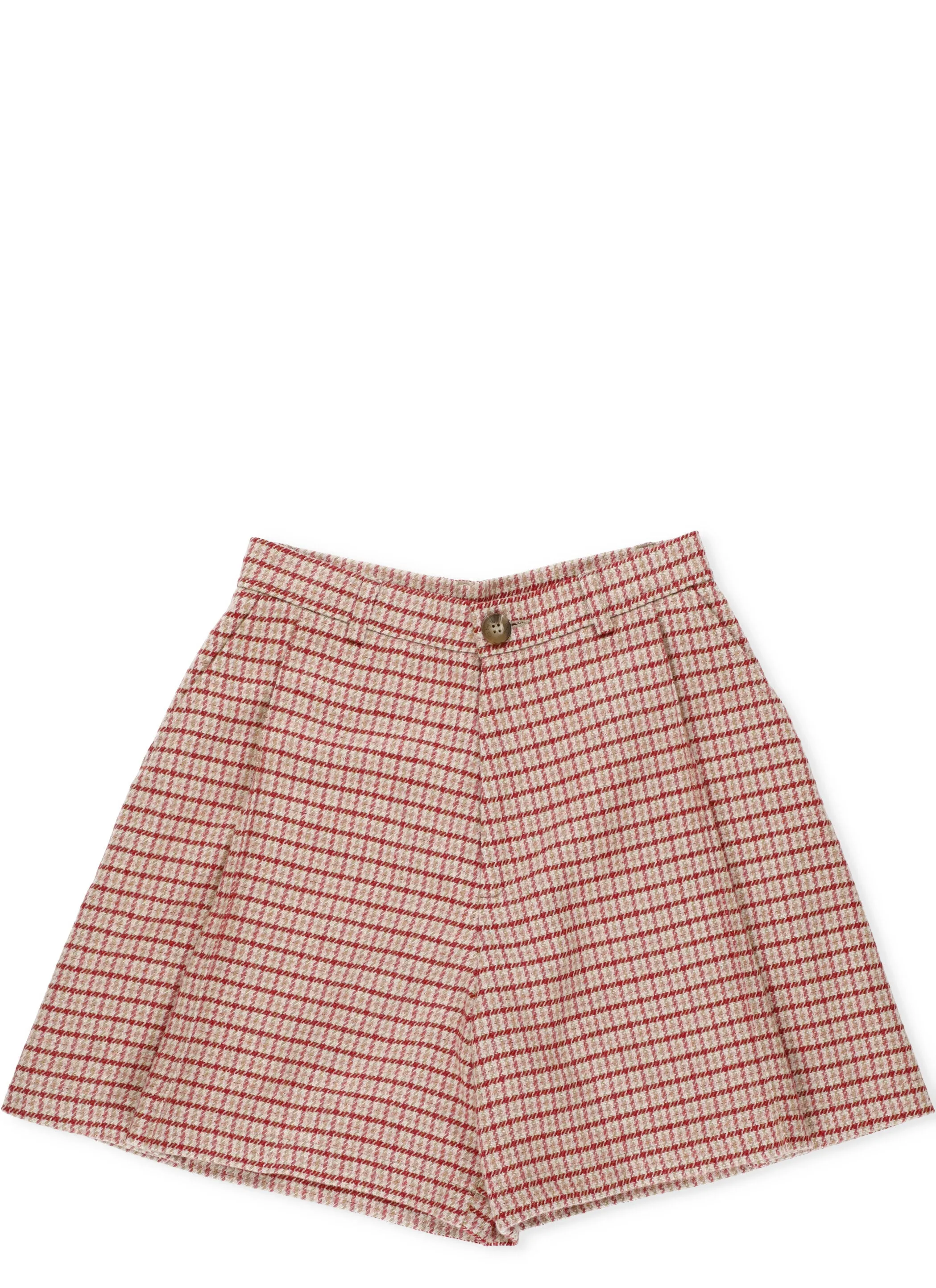 Chlo Kids Pleated Checked Shorts