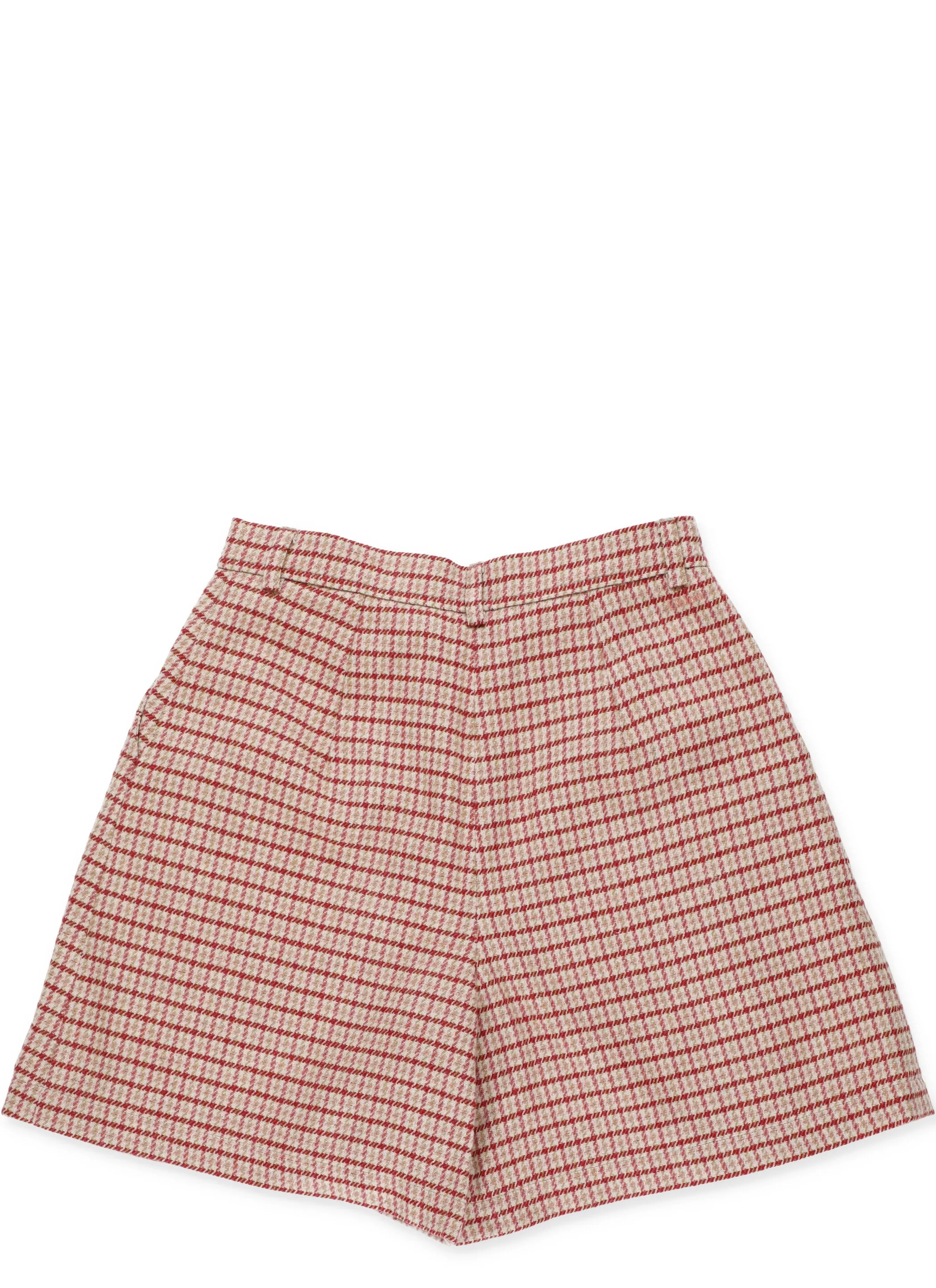 Chlo Kids Pleated Checked Shorts